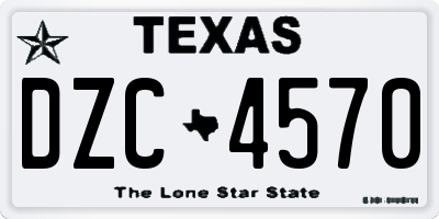 TX license plate DZC4570