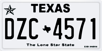 TX license plate DZC4571