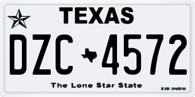 TX license plate DZC4572