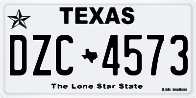 TX license plate DZC4573