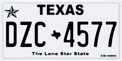 TX license plate DZC4577