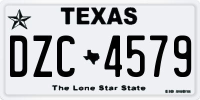 TX license plate DZC4579