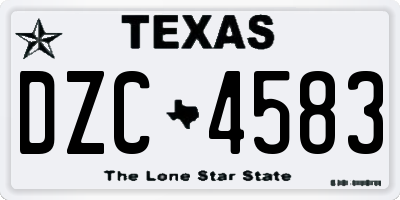 TX license plate DZC4583