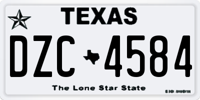 TX license plate DZC4584