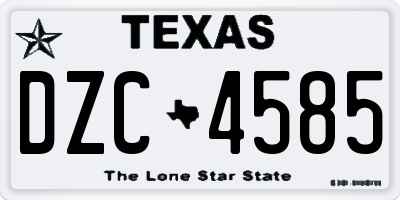 TX license plate DZC4585
