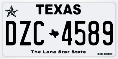 TX license plate DZC4589