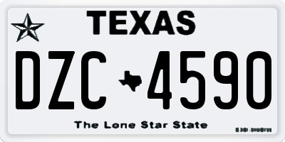 TX license plate DZC4590