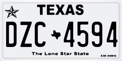 TX license plate DZC4594