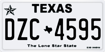 TX license plate DZC4595