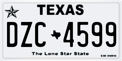 TX license plate DZC4599