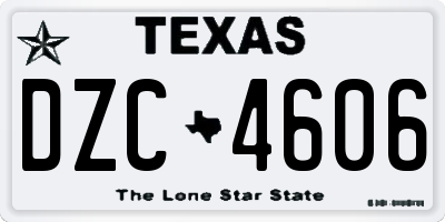 TX license plate DZC4606