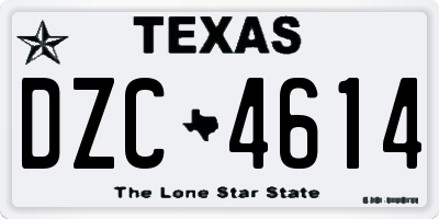TX license plate DZC4614