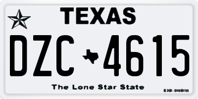 TX license plate DZC4615