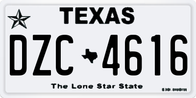 TX license plate DZC4616