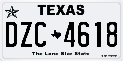 TX license plate DZC4618