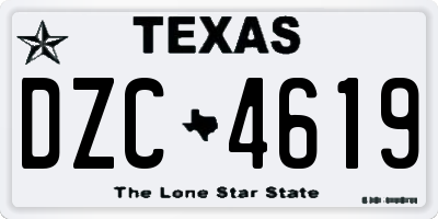 TX license plate DZC4619