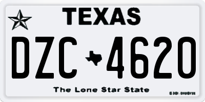 TX license plate DZC4620