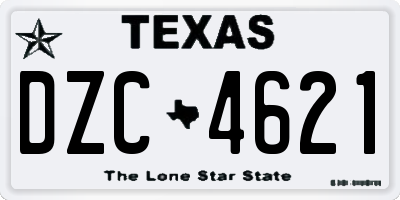 TX license plate DZC4621