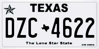 TX license plate DZC4622