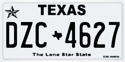 TX license plate DZC4627