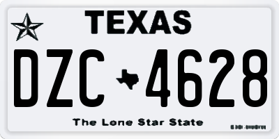 TX license plate DZC4628