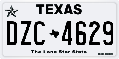 TX license plate DZC4629