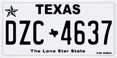 TX license plate DZC4637