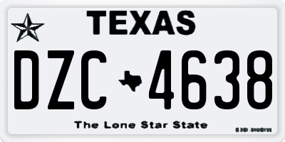 TX license plate DZC4638