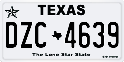 TX license plate DZC4639