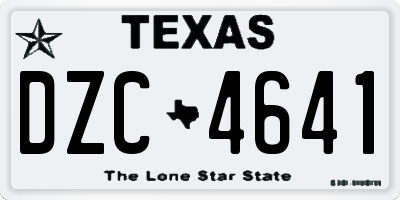TX license plate DZC4641