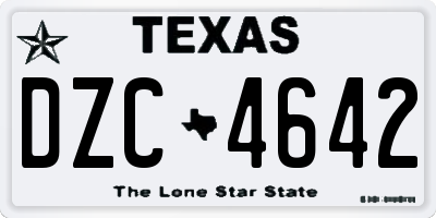 TX license plate DZC4642