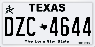 TX license plate DZC4644