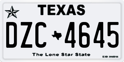 TX license plate DZC4645