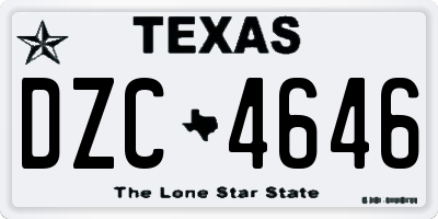 TX license plate DZC4646