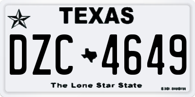 TX license plate DZC4649