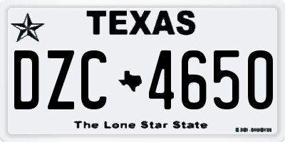 TX license plate DZC4650