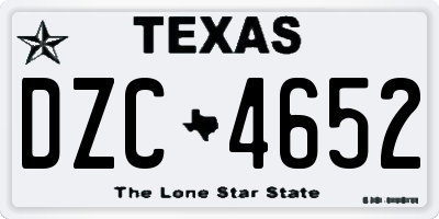 TX license plate DZC4652