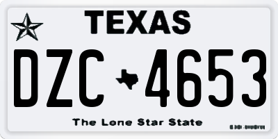 TX license plate DZC4653
