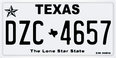 TX license plate DZC4657