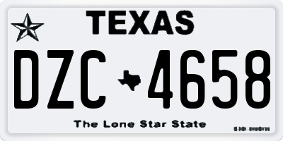 TX license plate DZC4658