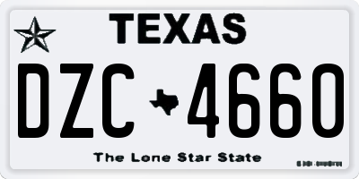TX license plate DZC4660