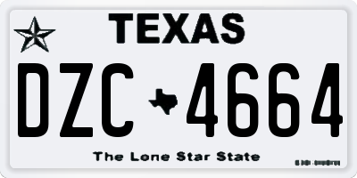 TX license plate DZC4664