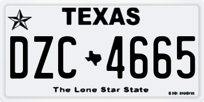 TX license plate DZC4665