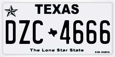TX license plate DZC4666