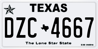 TX license plate DZC4667
