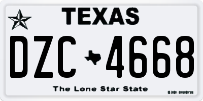 TX license plate DZC4668