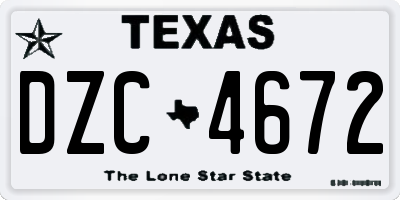 TX license plate DZC4672