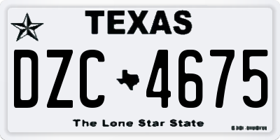 TX license plate DZC4675