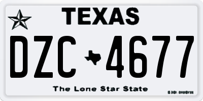 TX license plate DZC4677