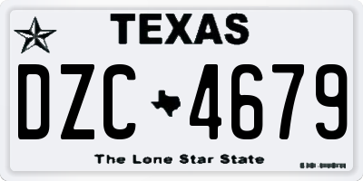 TX license plate DZC4679